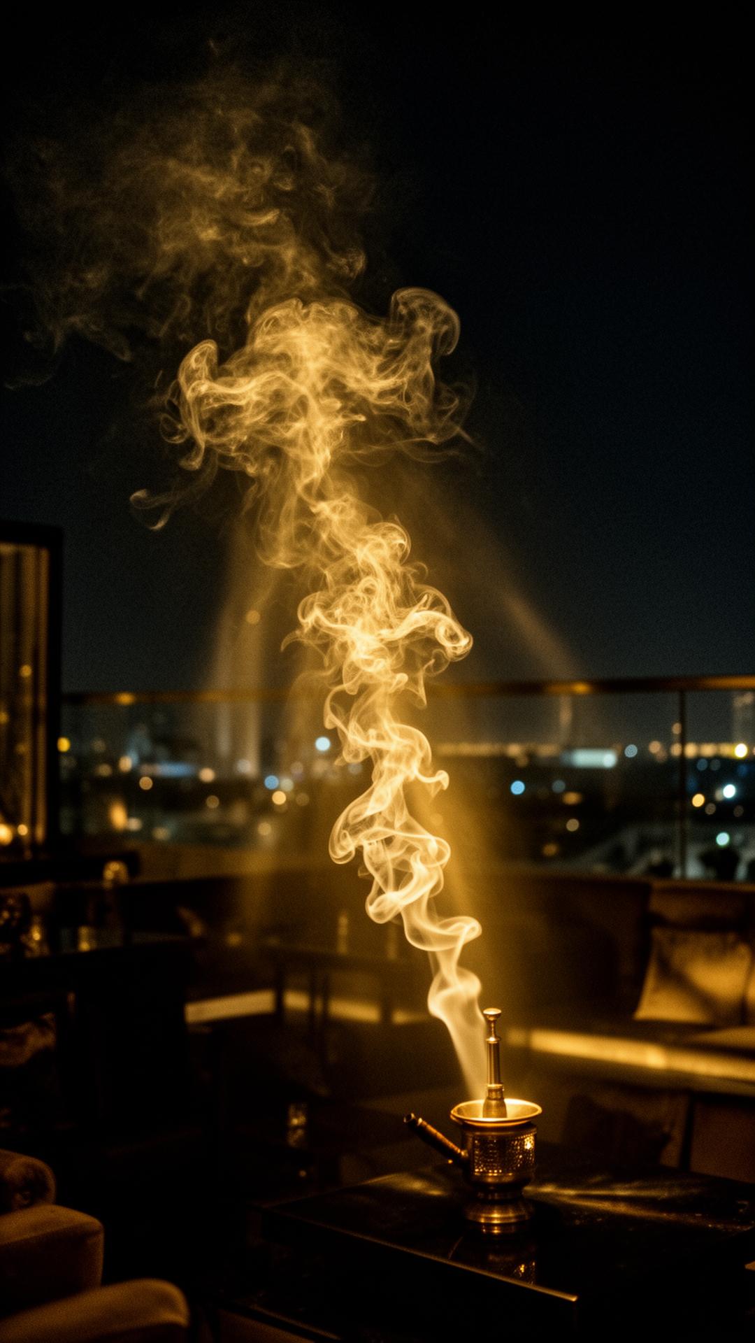 Atmosfera Moon Lounge: fumo dorato in un interno notturno